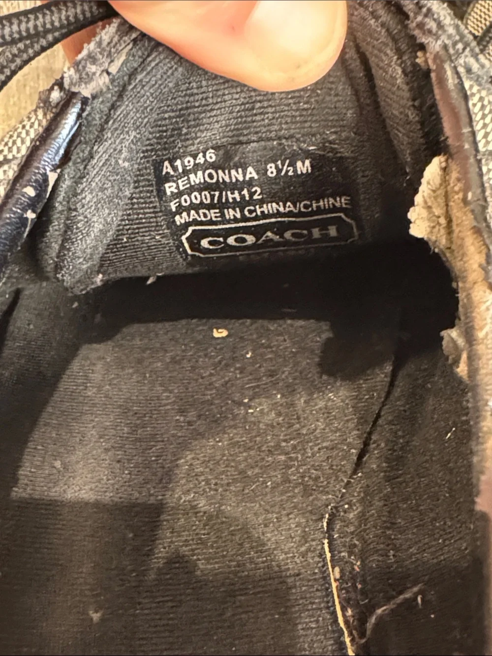 Vintage Coach Remmona Black and Gray Signature Canvas Sneakers